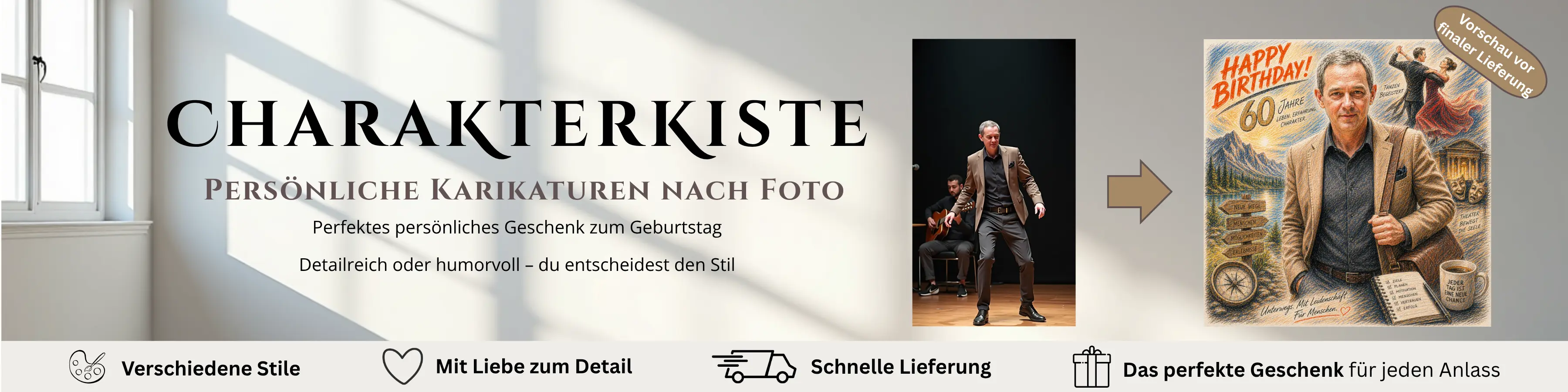 CharakterKiste – persönliche Karikaturen nach Foto